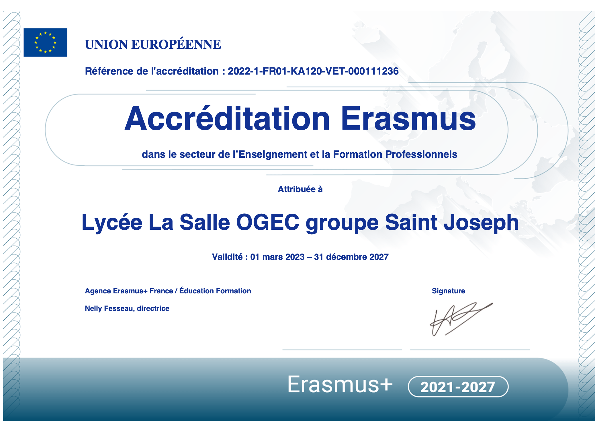 accrediation erasmus saint joseph